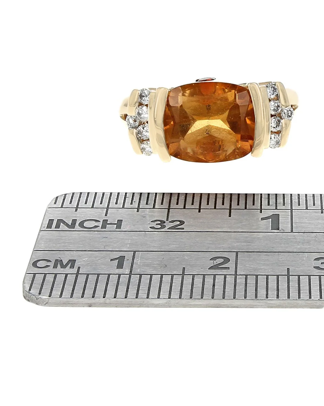 Citrine and Diamond Ring in Yellow Gold - Image 3