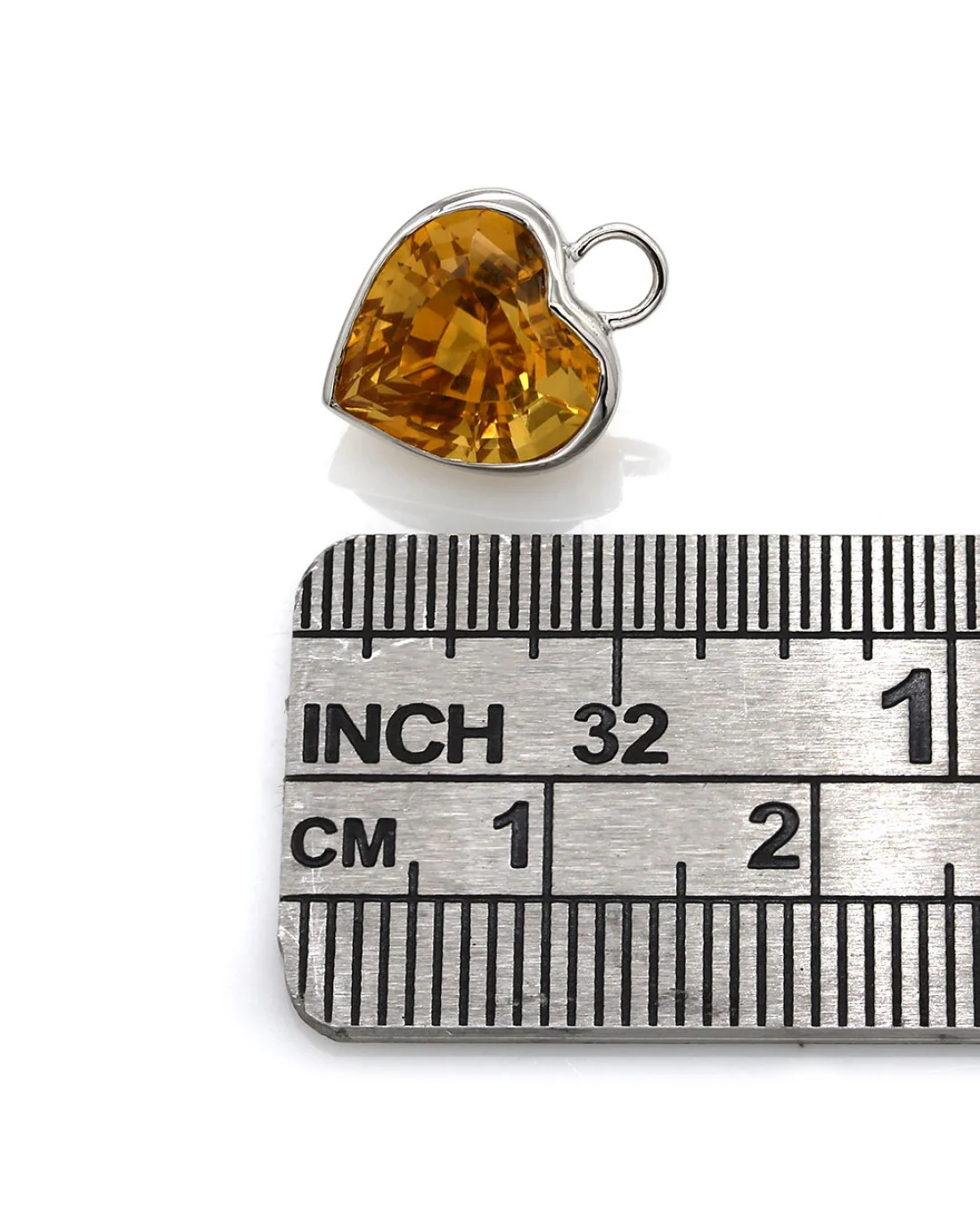 Citrine Heart Earring Charms in Gold - Image 3