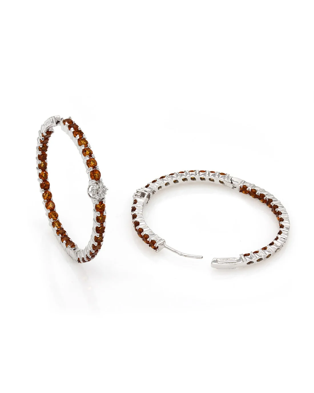 Citrine Inside Outside Hoop Earrings in Gold - Image 2