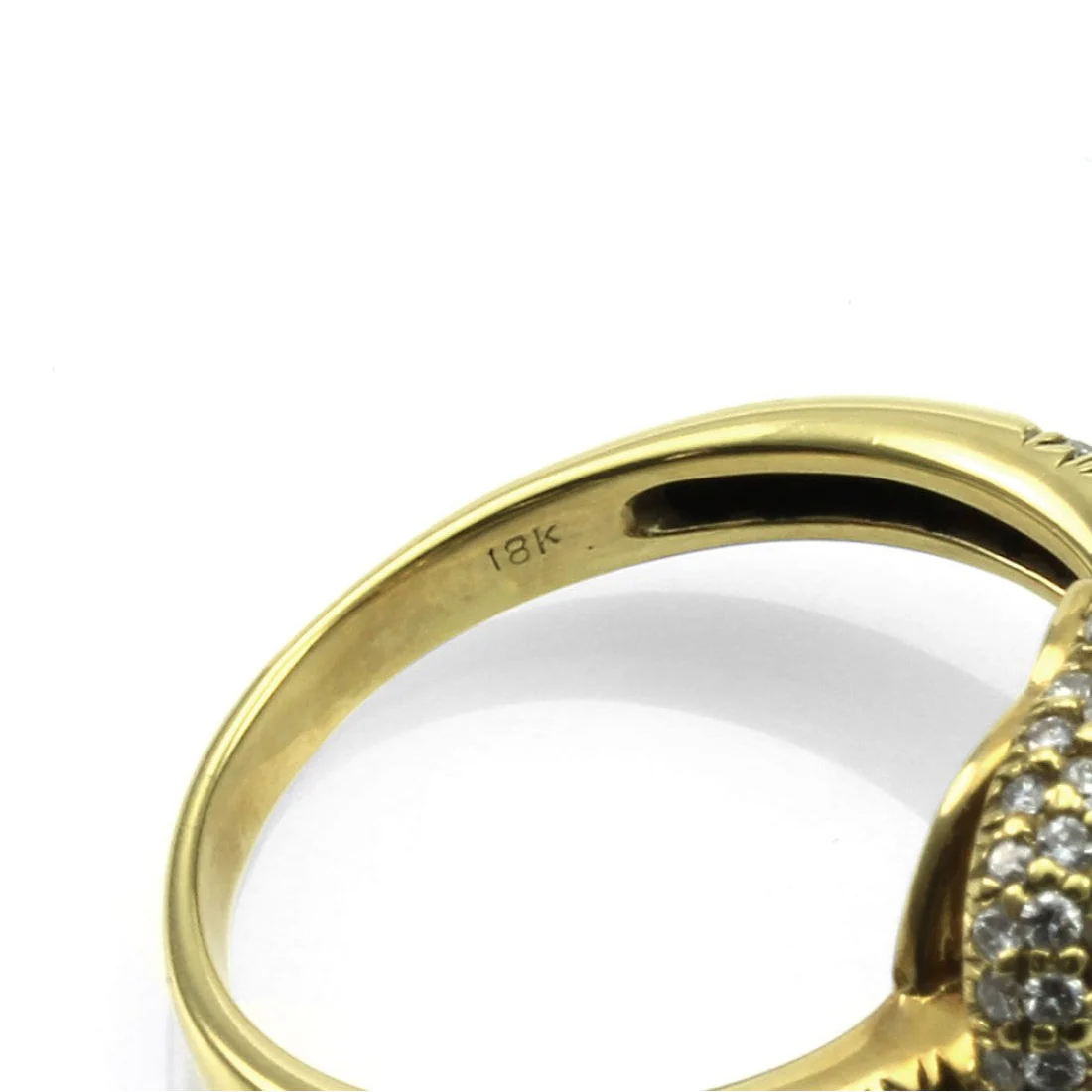 18K Yellow Gold Citrine & Pave Diamond Heart-Shaped Halo Ring - Image 4