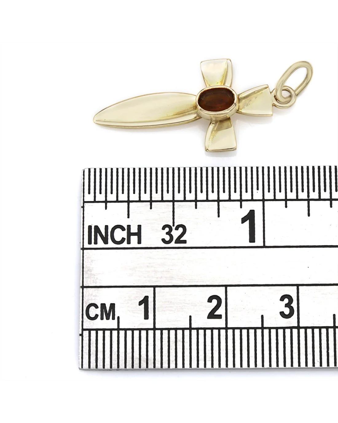 Citrine Solitaire Cross Pendant - Image 3
