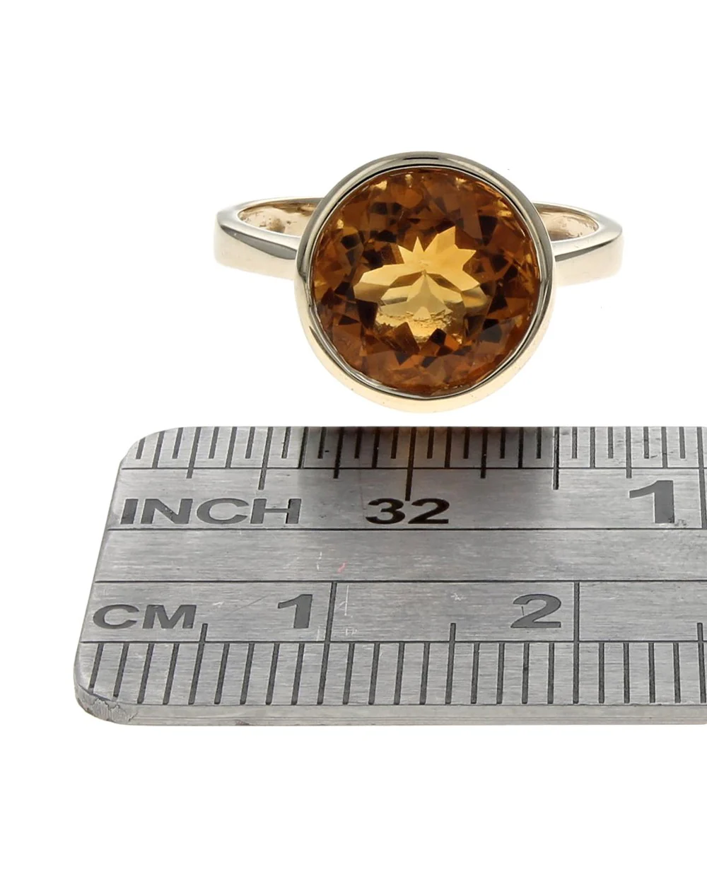 Citrine Solitaire Ring in Yellow Gold - Image 3