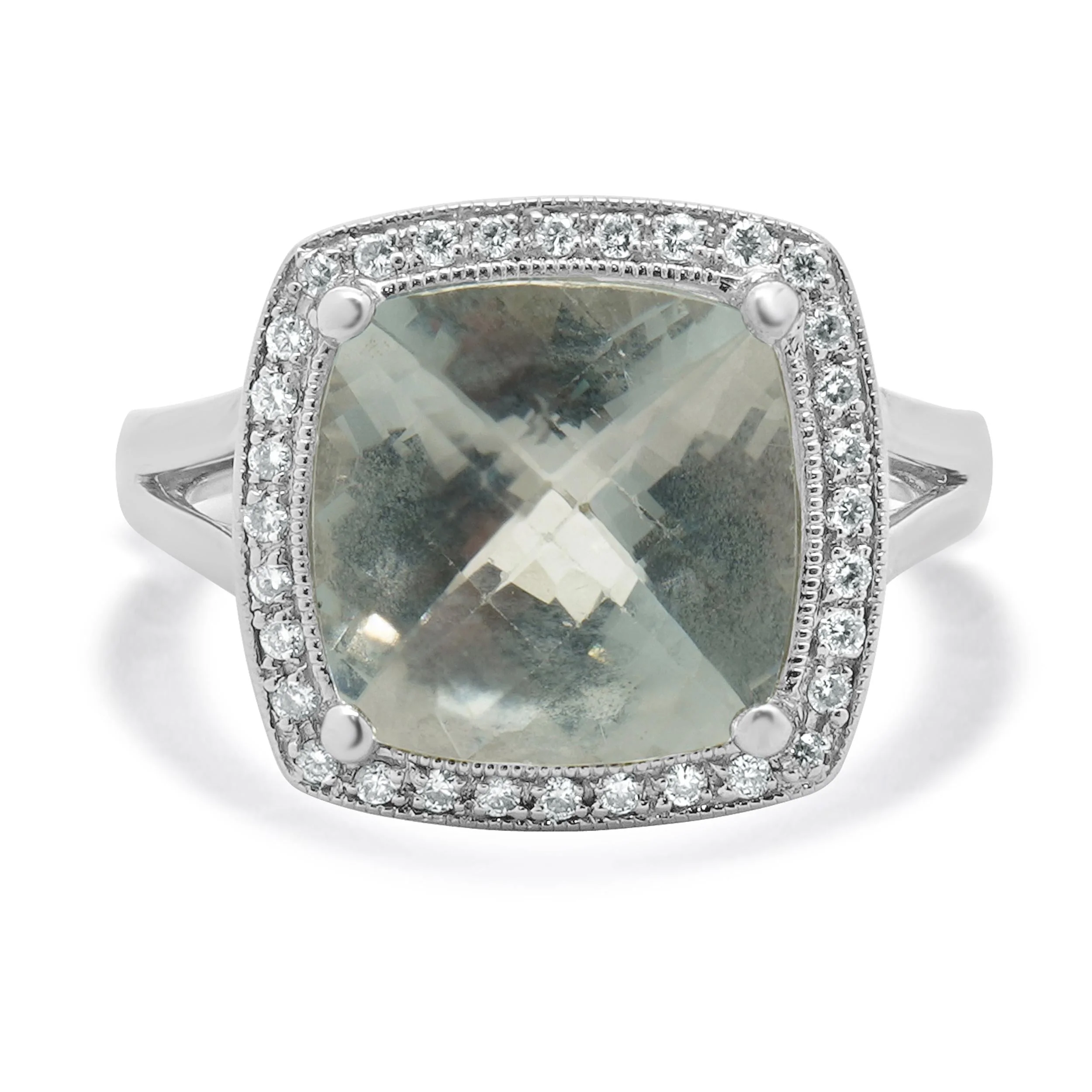 Clyde Duneiere 18 Karat White Gold White Topaz and Diamond Cocktail Ring