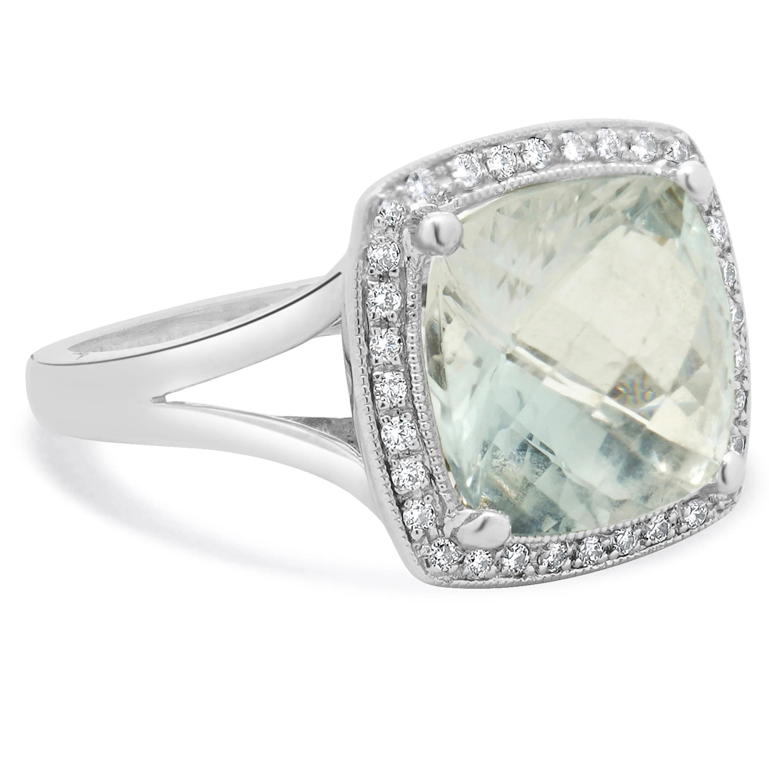 Clyde Duneiere 18 Karat White Gold White Topaz and Diamond Cocktail Ring - Image 3