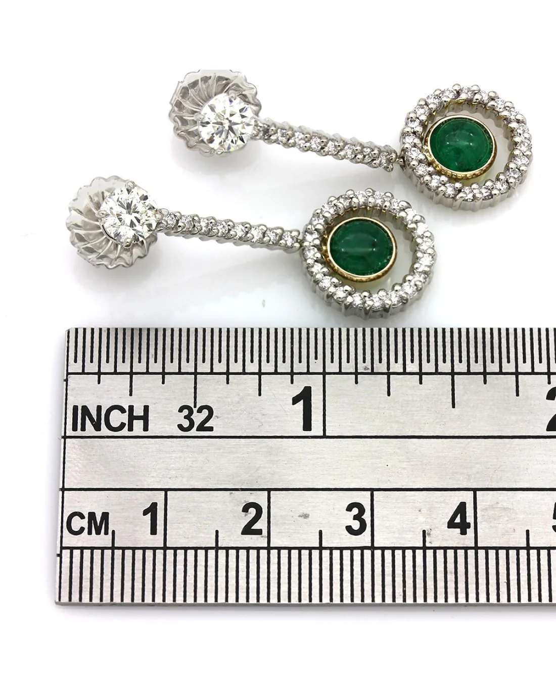 Columbian Emerald and Diamond Dangle Earrings - Image 3