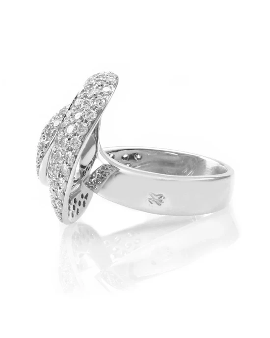 Contemporary 1.35ctw Diamond Ribbon Ring in 18K White Gold - Image 4