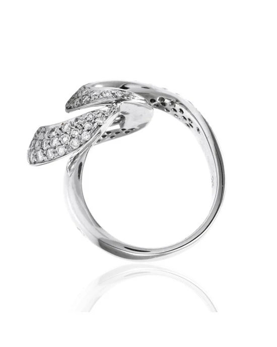 Contemporary 1.35ctw Diamond Ribbon Ring in 18K White Gold - Image 5
