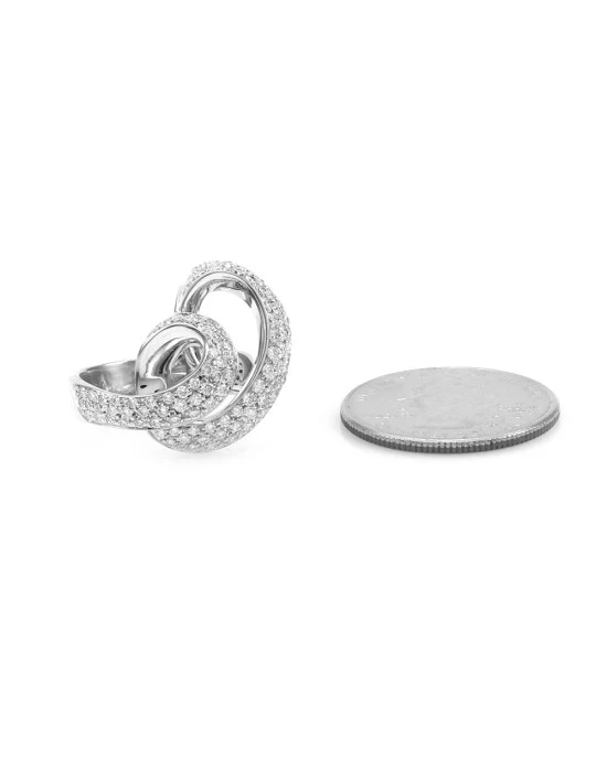 Contemporary 1.35ctw Diamond Ribbon Ring in 18K White Gold - Image 6