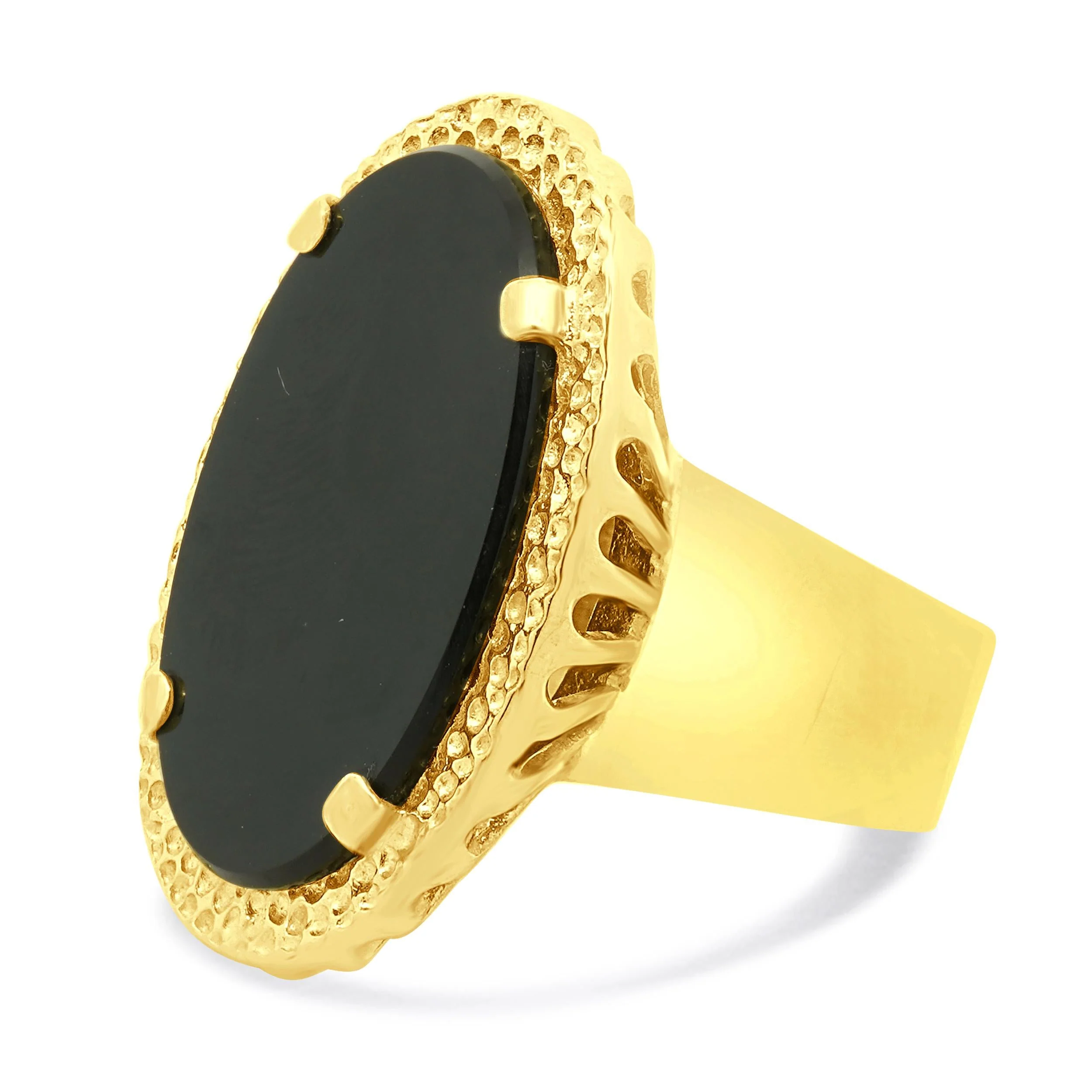 Corletto 18 Karat Yellow Gold Black Onyx Ring - Image 2