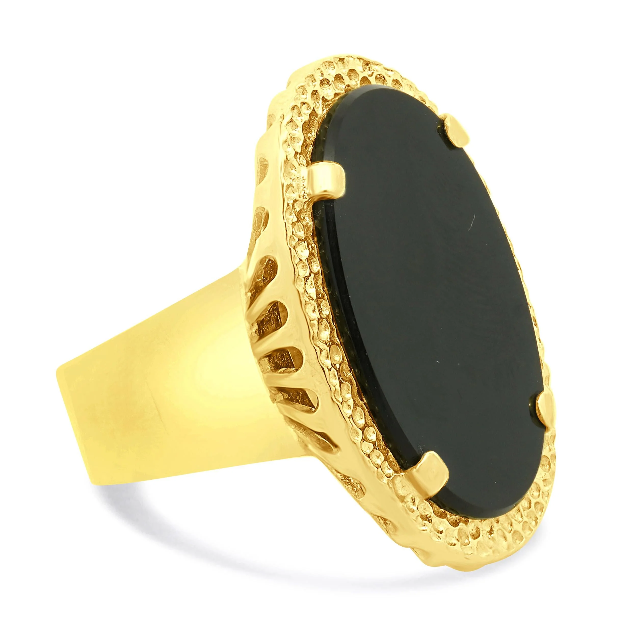 Corletto 18 Karat Yellow Gold Black Onyx Ring - Image 3