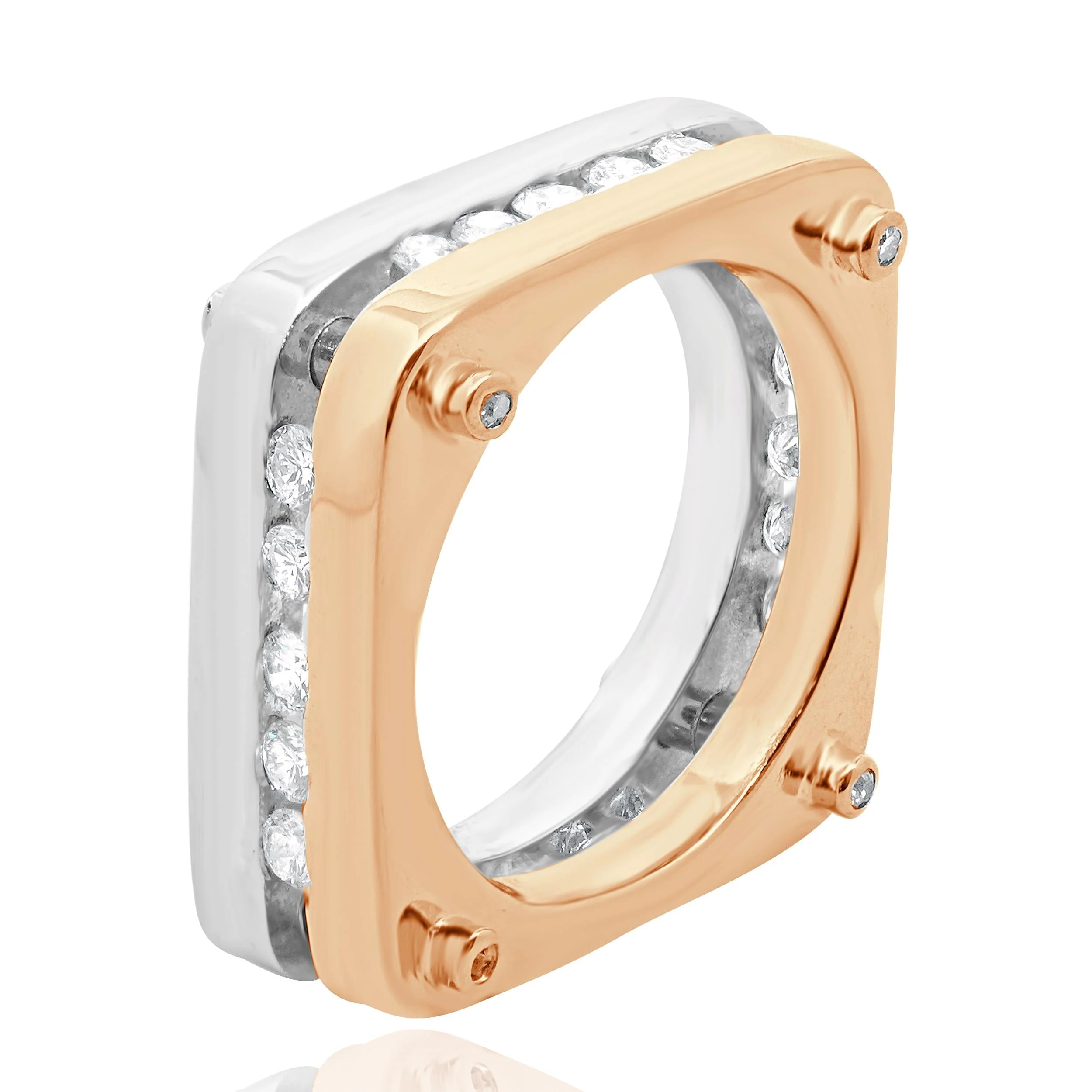 Cornelis Hollander 14 Karat Rose Gold Channel Set Diamond Ring - Image 2