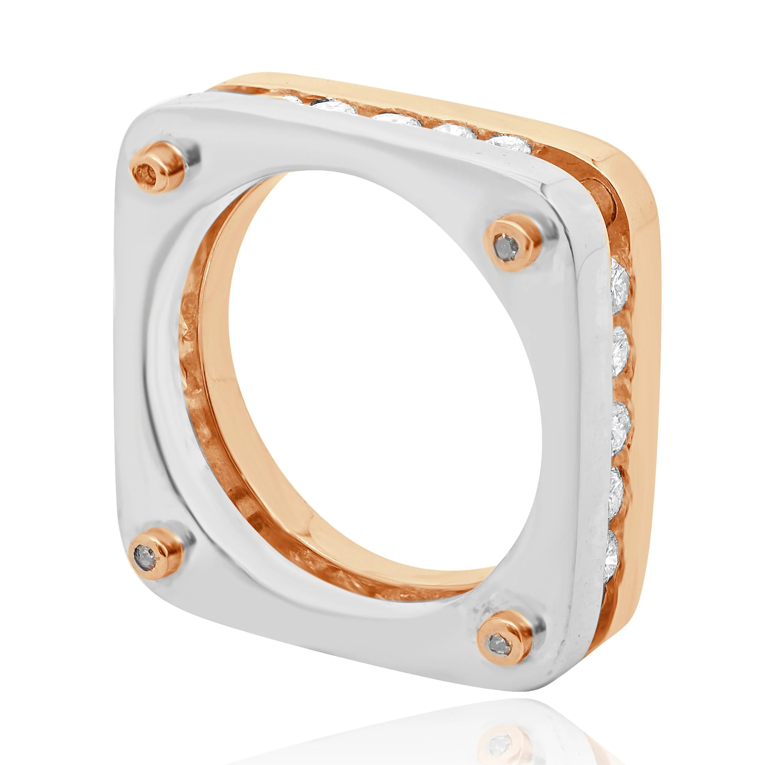 Cornelis Hollander 14 Karat Rose Gold Channel Set Diamond Ring - Image 3