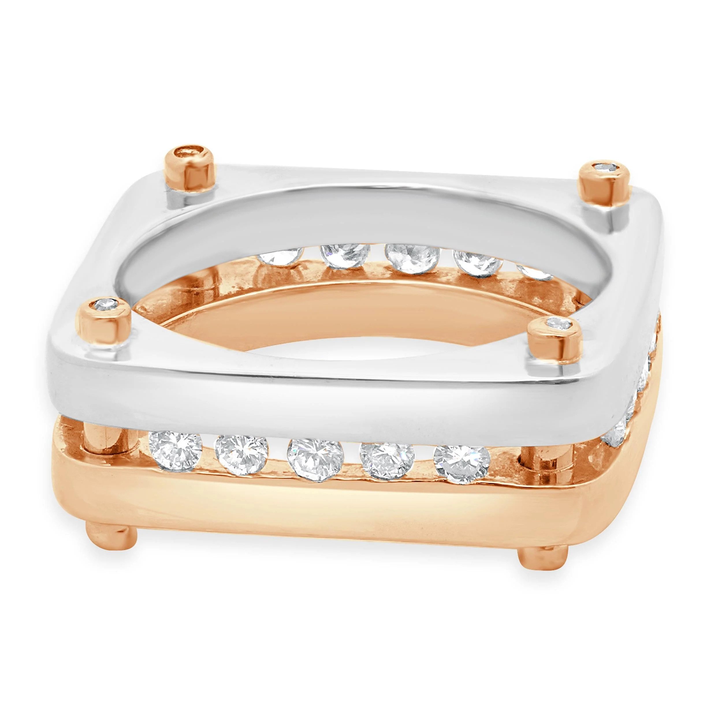 Cornelis Hollander 14 Karat Rose Gold Channel Set Diamond Ring - Image 4