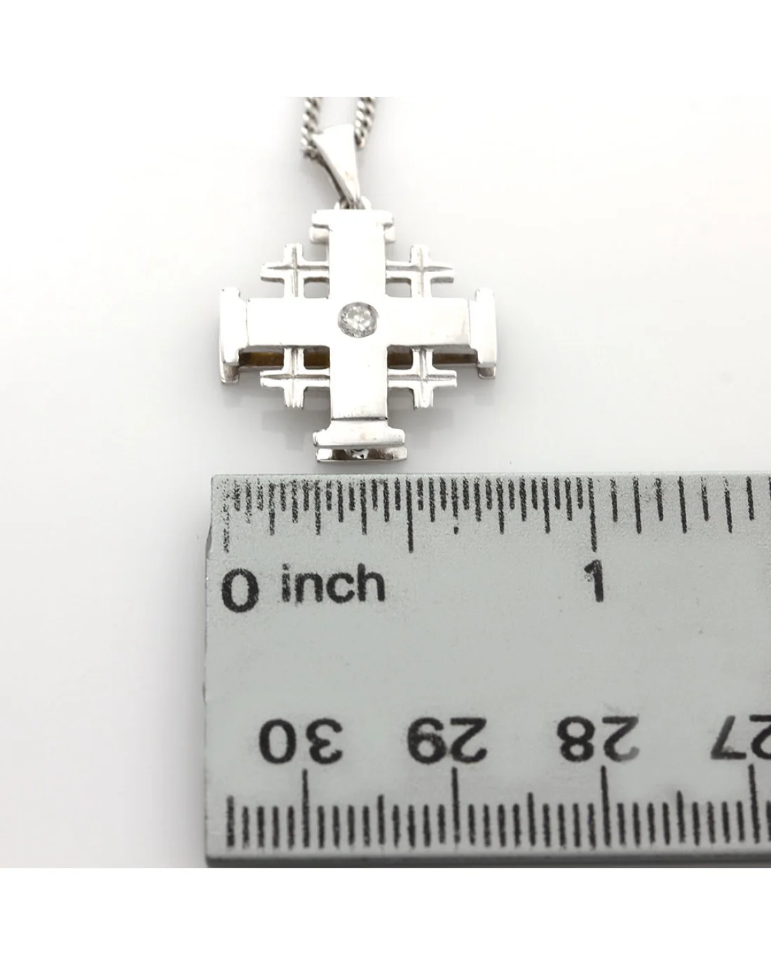 Crusader's Jerusalem Cross Necklace in White Gold - Image 3
