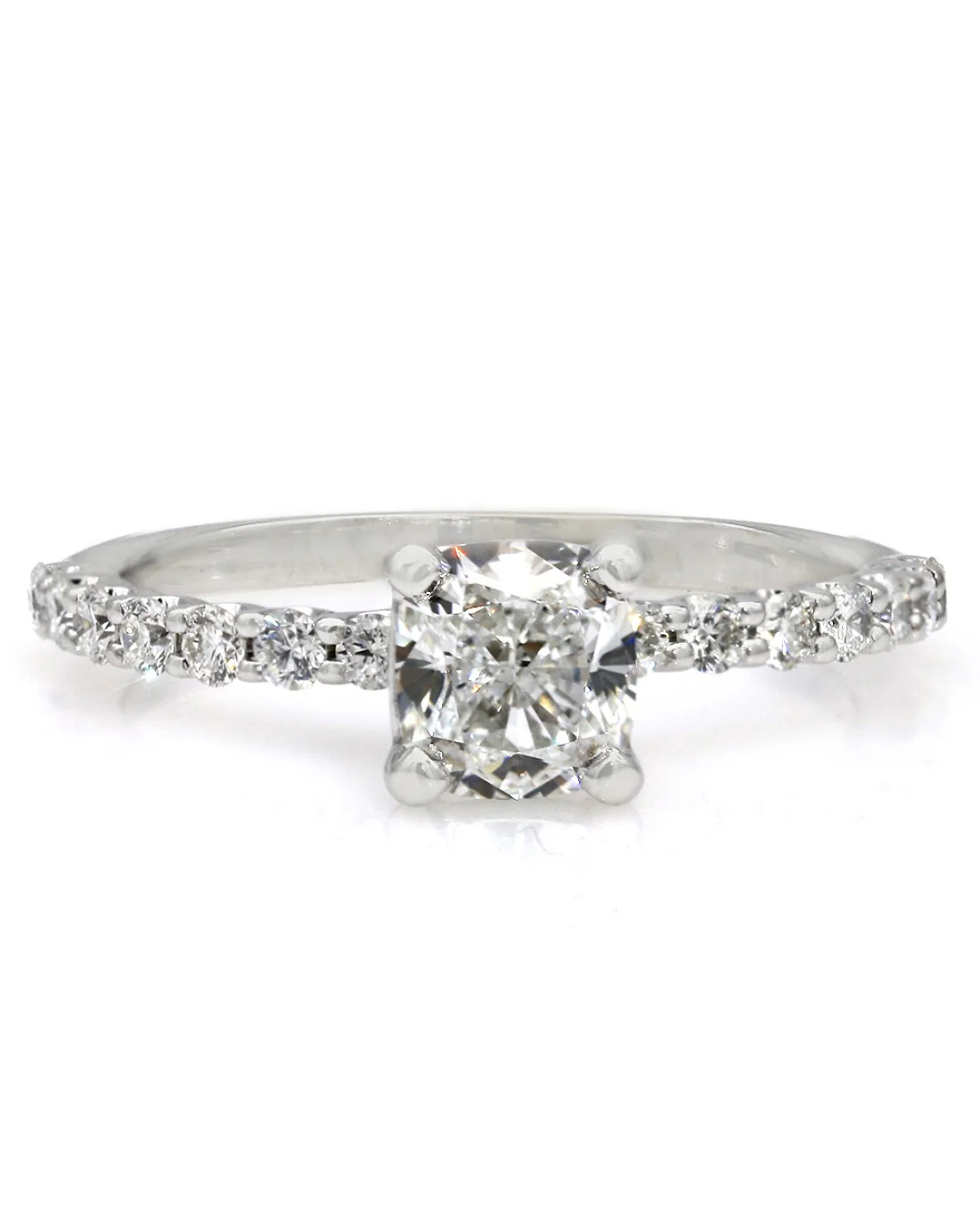 Cushion Cut Diamond Solitaire Ring in 14KW - Image 2