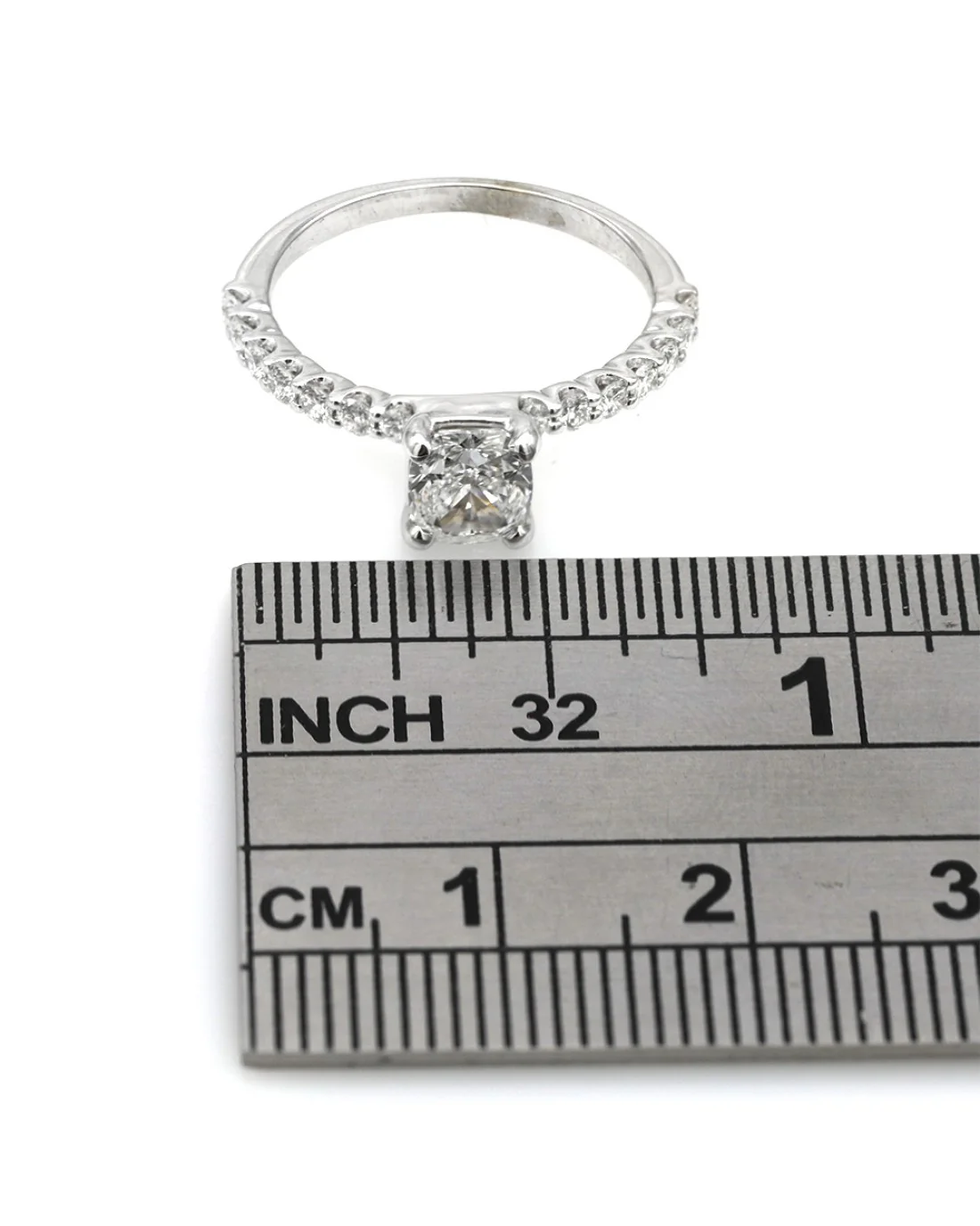 Cushion Cut Diamond Solitaire Ring in 14KW - Image 3