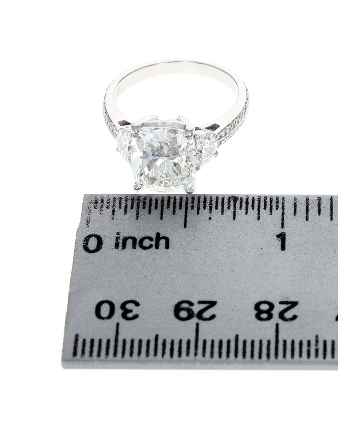 Cushion Cut Diamond Solitaire Ring in Platinum - Image 3