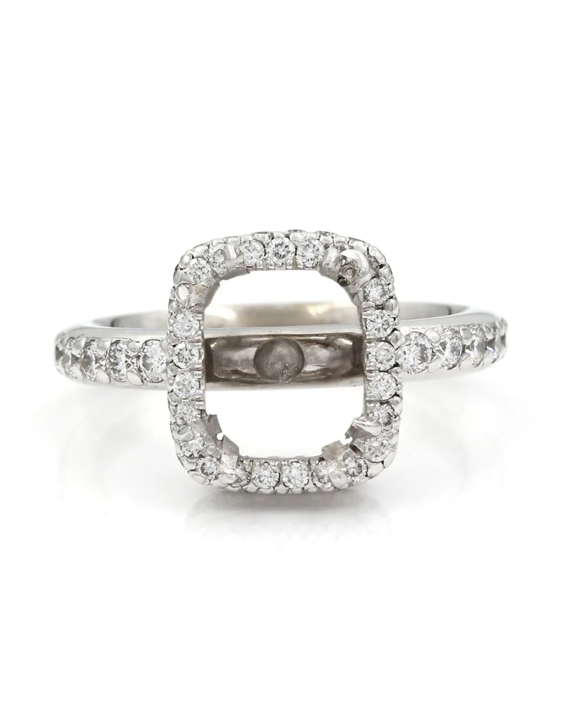 Cushion Shape Diamond Halo Mounting in Gold - Image 2