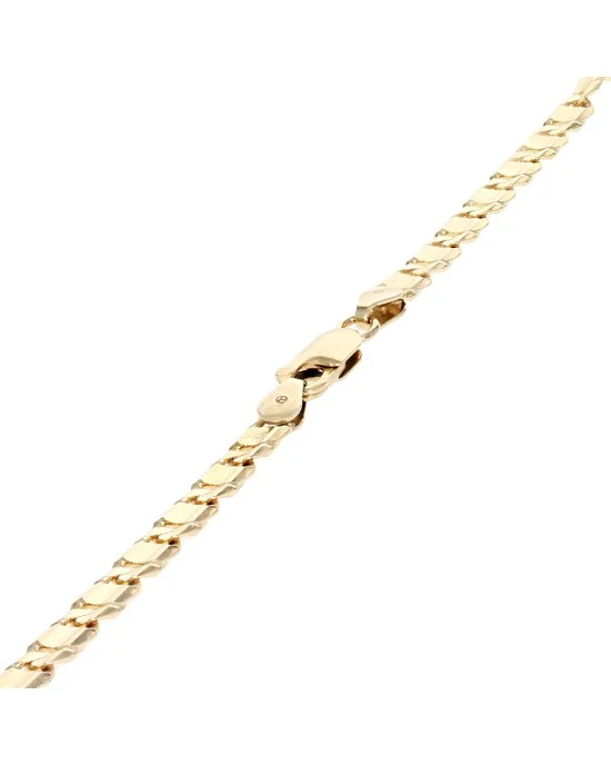 Custom Flat Mariner Chain Necklace in Yellow Gold - Image 2