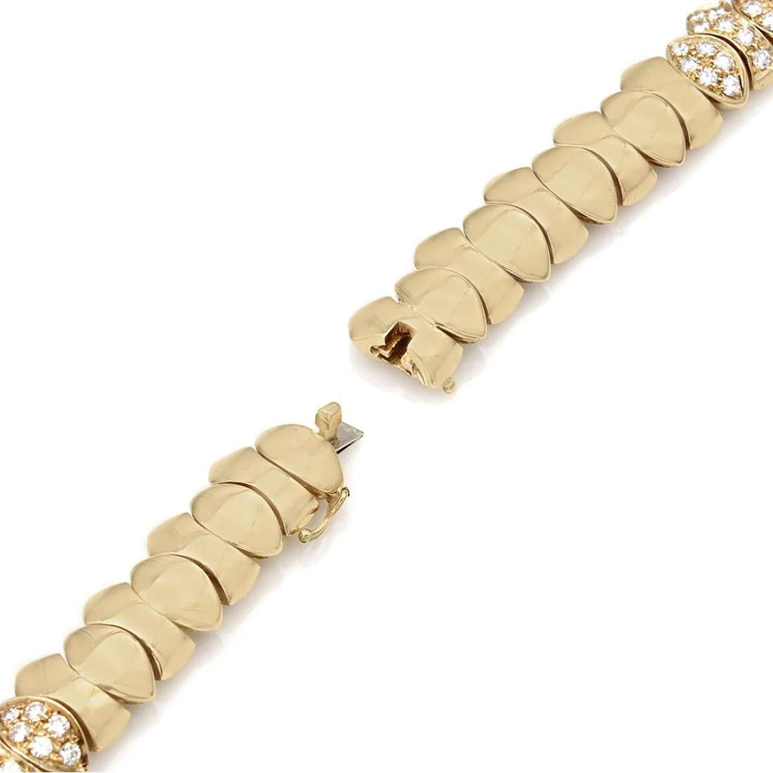 Custom Link Diamond Bracelet in Gold - Image 2