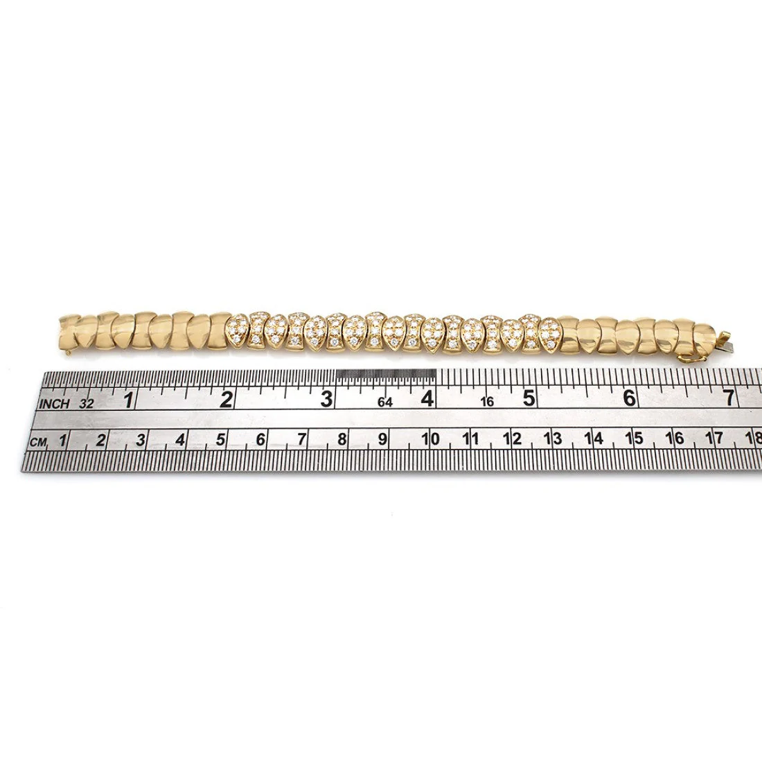 Custom Link Diamond Bracelet in Gold - Image 3