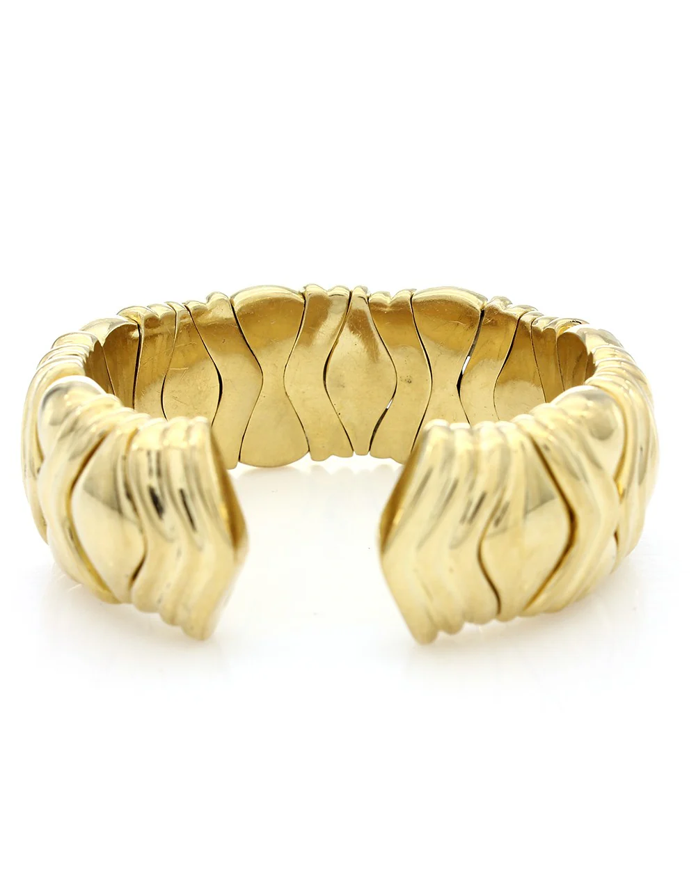 Custom Link Flexible Cuff in Yellow Gold - Image 2