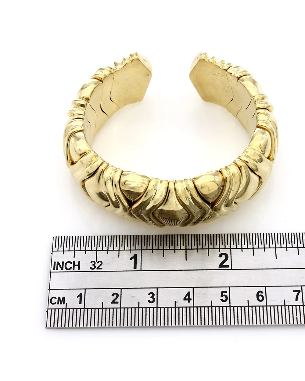 Custom Link Flexible Cuff in Yellow Gold - Image 3