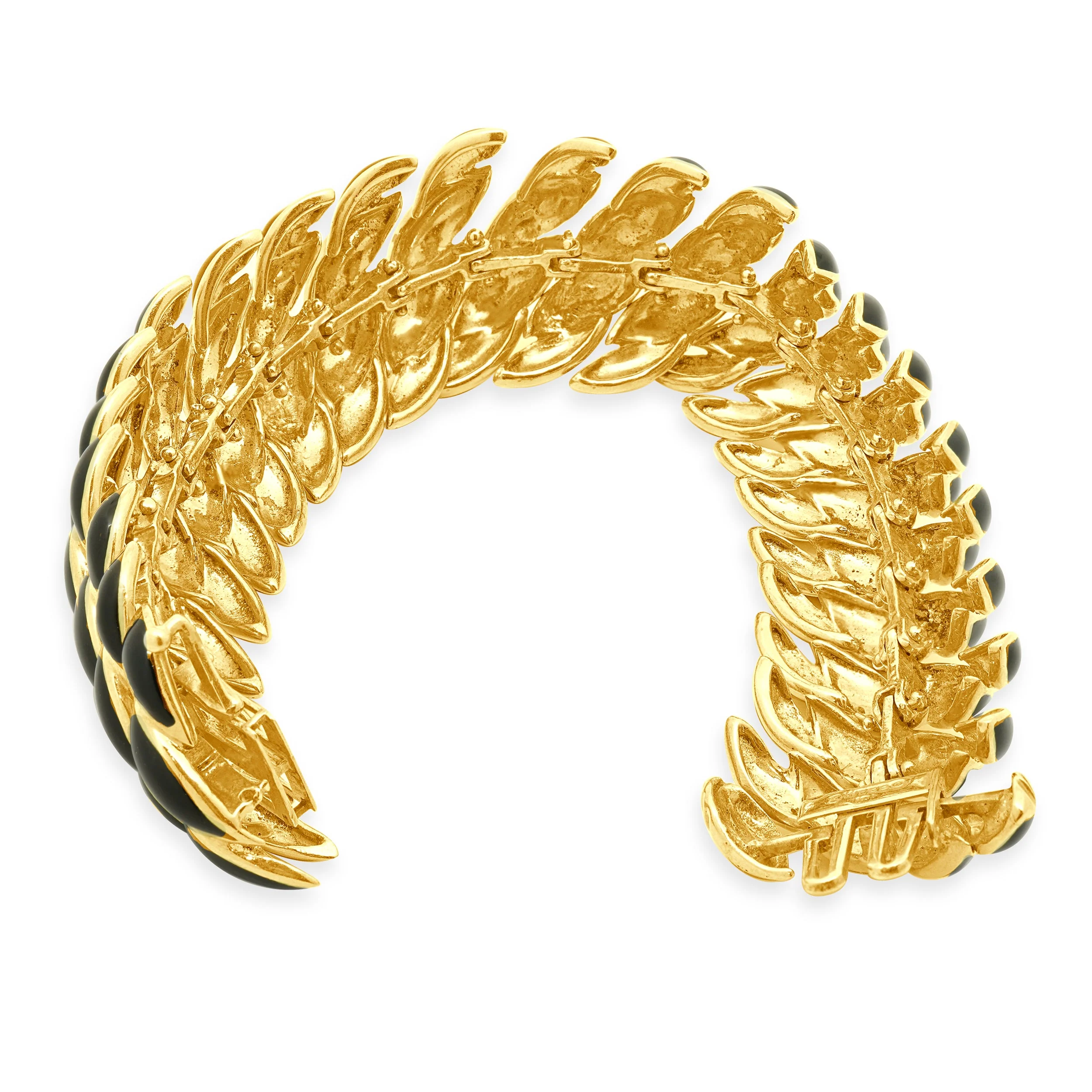 David Webb 18 Karat Yellow Gold Black Enamel Bracelet - Image 3
