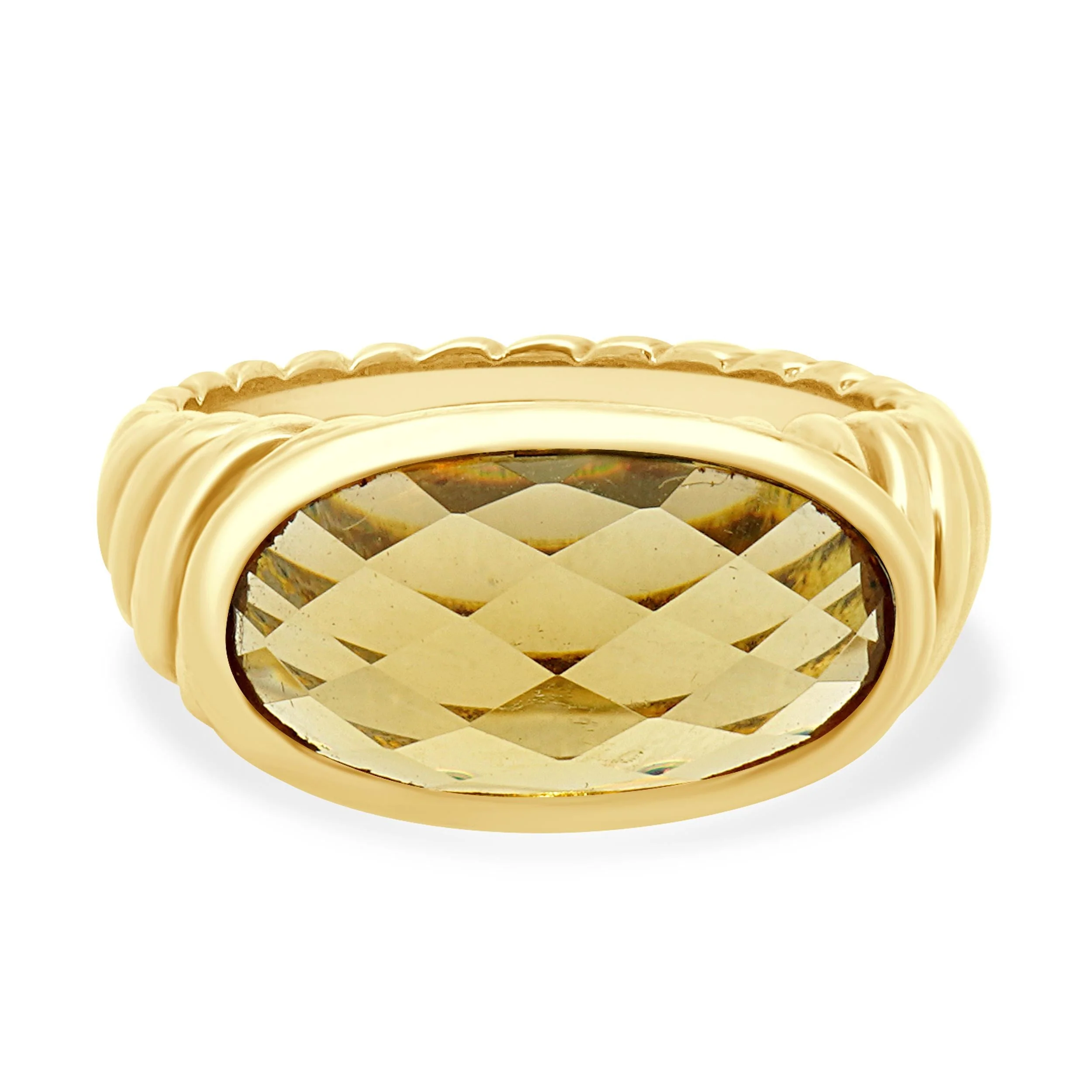 David Yurman 18K Yellow Gold Citrine Noblesse Collection Ring
