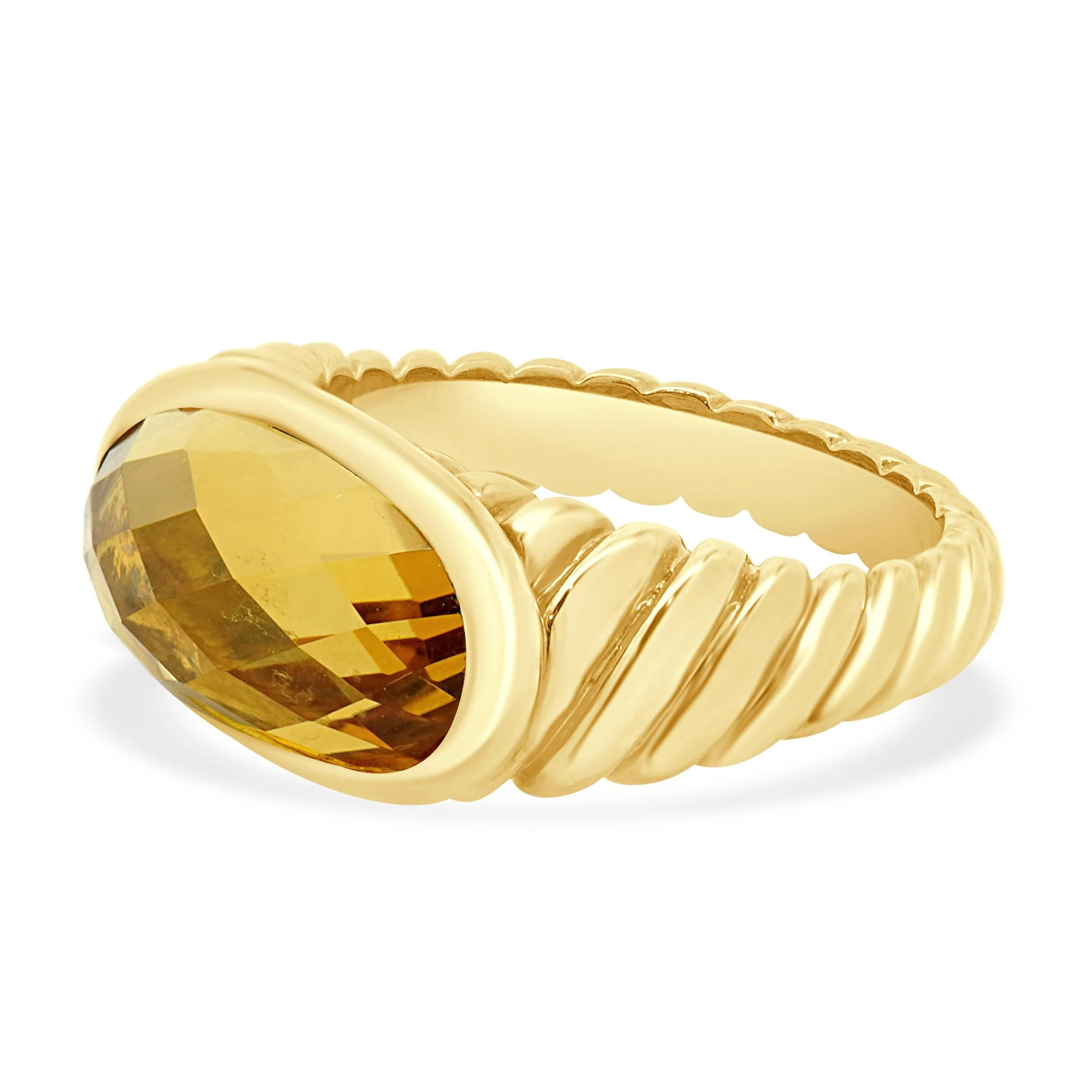 David Yurman 18K Yellow Gold Citrine Noblesse Collection Ring - Image 2