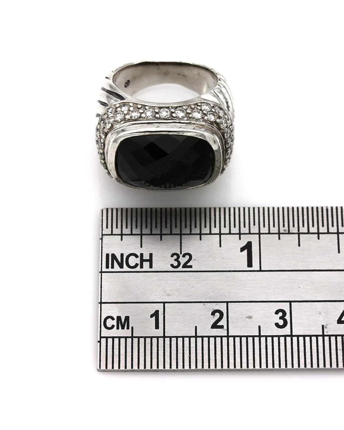 David Yurman Black Onyx and Diamond Ring - Image 3