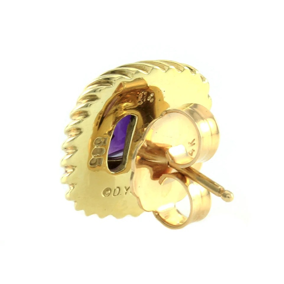 David Yurman Cable Amethyst Cushion Earrings - Image 3
