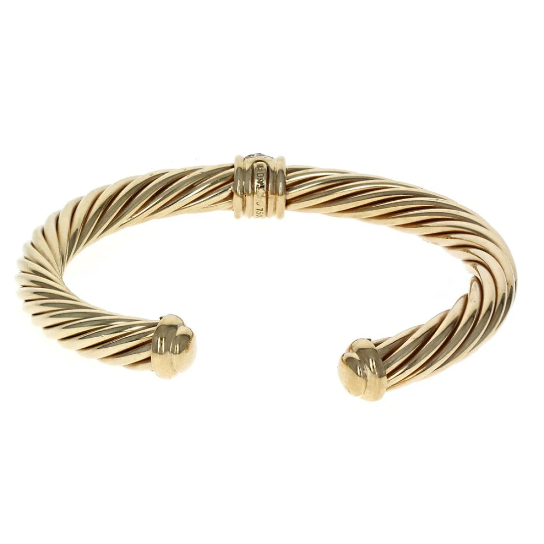 David Yurman Classic Cable Diamond Station Cuff - Image 2