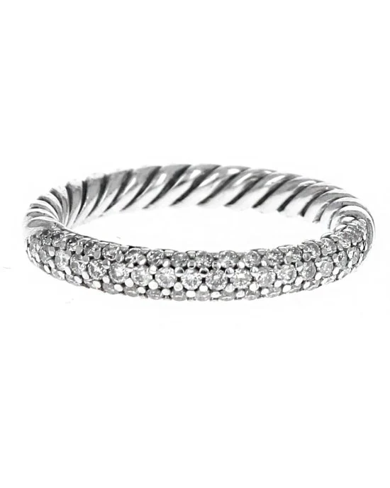 David Yurman Petite Diamond Pave Cable Stack Band - Image 2