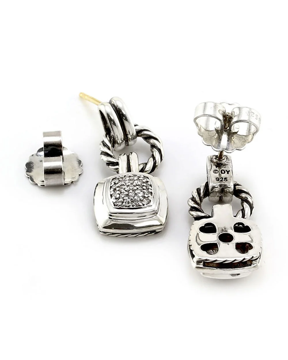 David Yurman Renaissance Pave Diamond Drop Earrings In Sterling Silver - Image 2