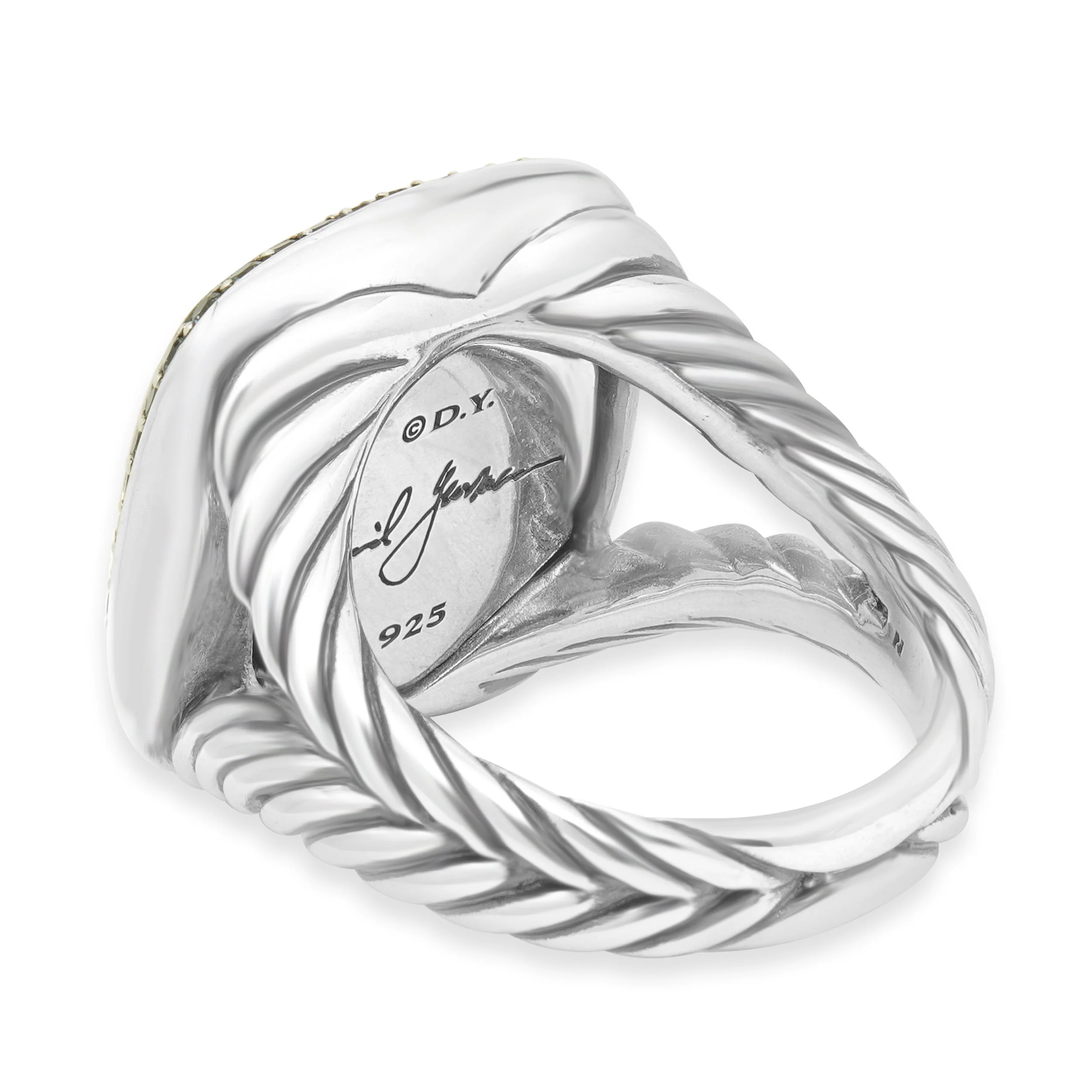 David Yurman Sterling Silver Albion Larimar and Blue Topaz Halo Ring - Image 4