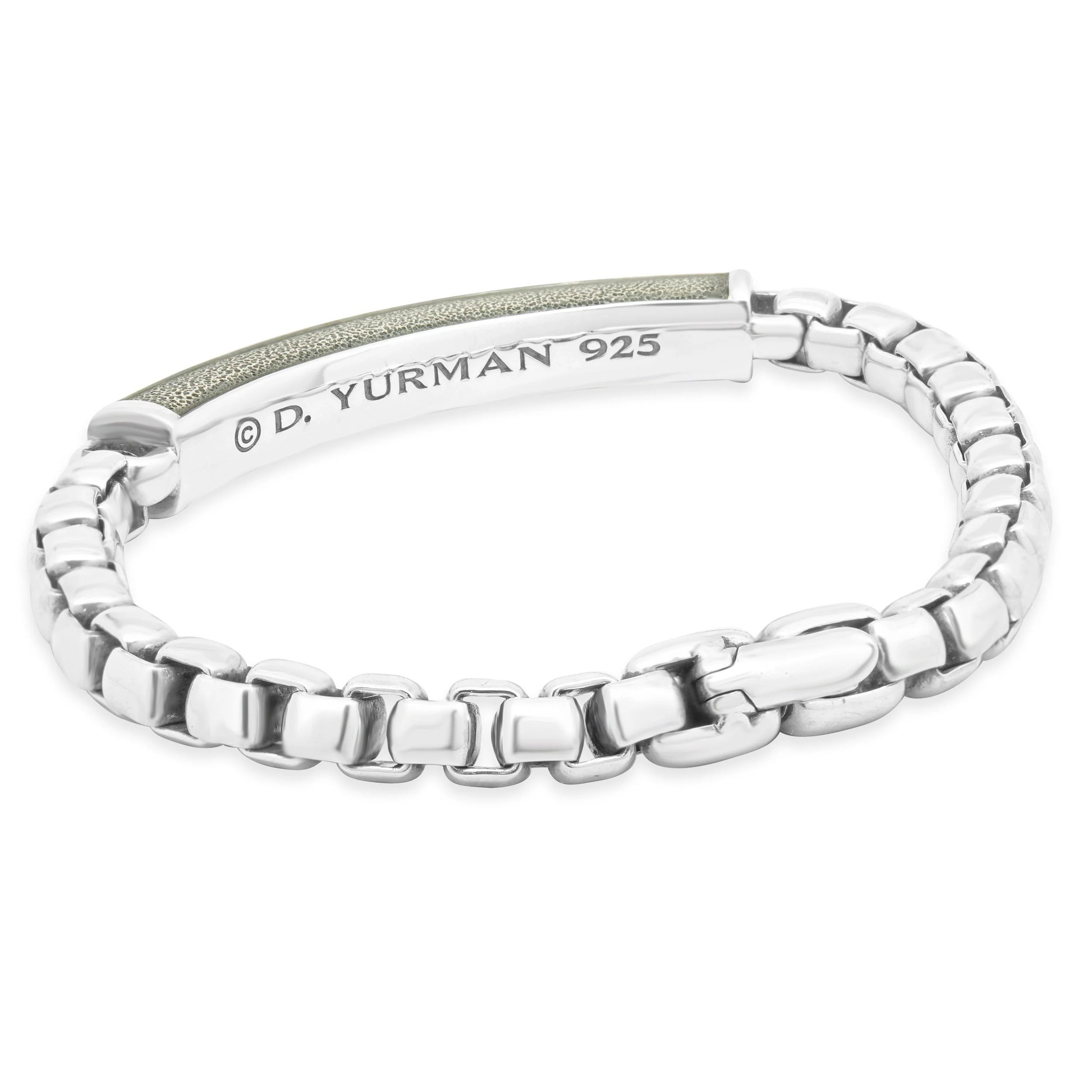David Yurman Sterling Silver Lapis ID Bracelet 8.25" - Image 3