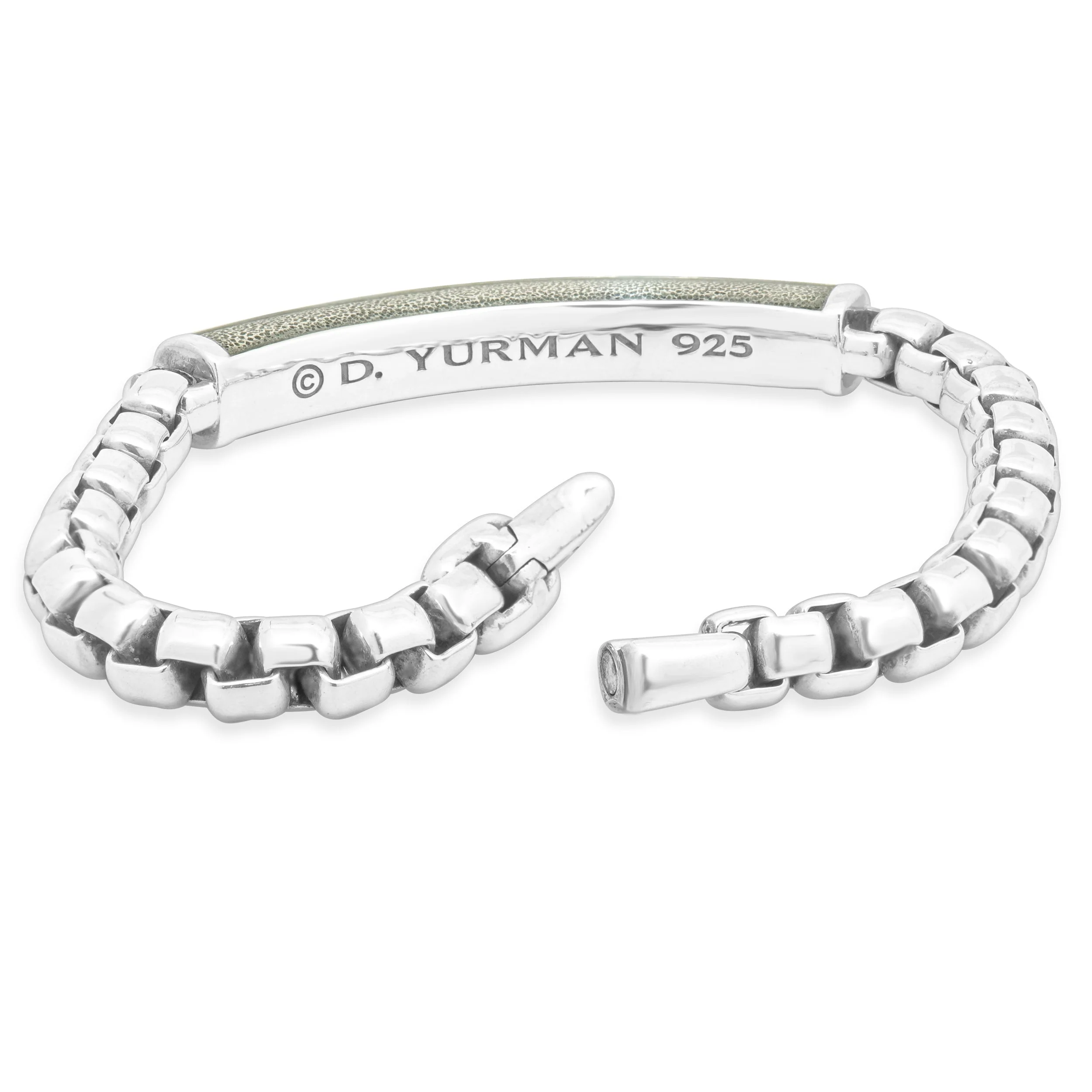 David Yurman Sterling Silver Lapis ID Bracelet 8.25" - Image 4