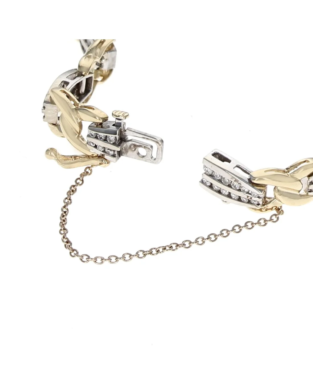 Diamond Alternating Oval and X Link Bracelet - Image 2