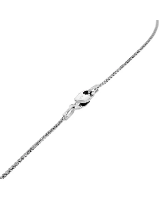 Diamond and Carved Blue Chalcedony Cross Necklace - Image 2