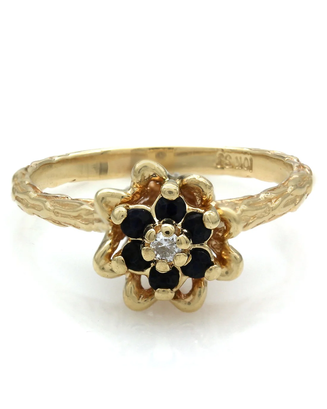 Diamond and Sapphire Halo Ring - Image 2