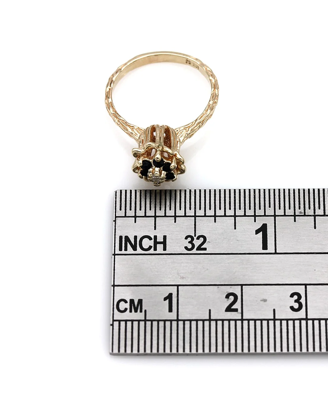 Diamond and Sapphire Halo Ring - Image 3