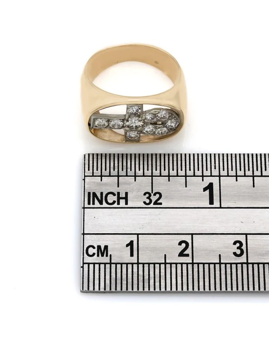 Diamond Ankh Cross Ring - Image 3