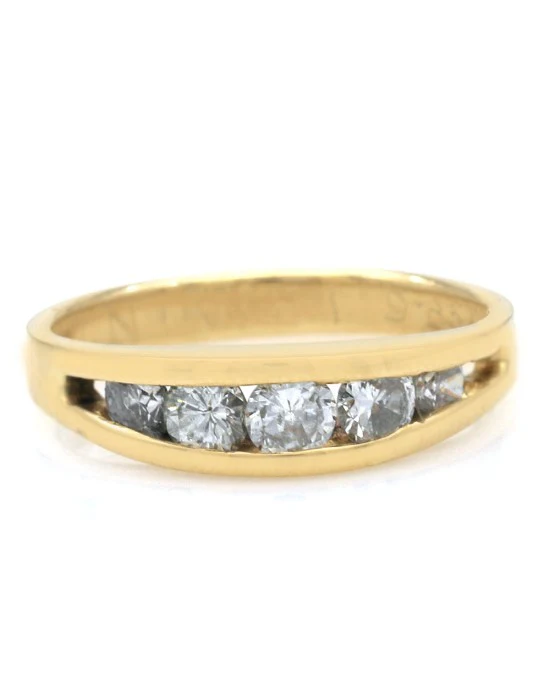 Diamond Band in Yellow Gold - Image 2