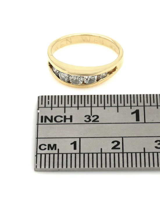 Diamond Band in Yellow Gold - Image 3