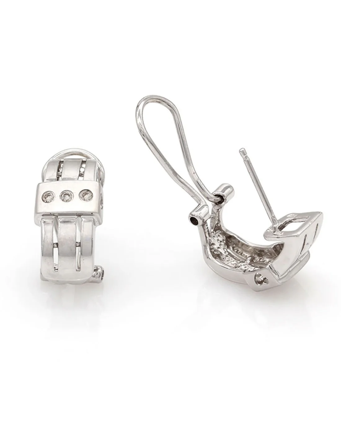 Diamond Bar Curved Earrings - Image 2