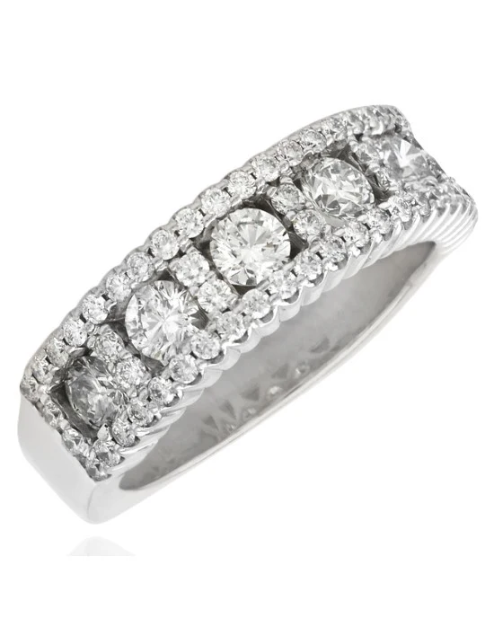 Diamond Box Band Ring in Gold