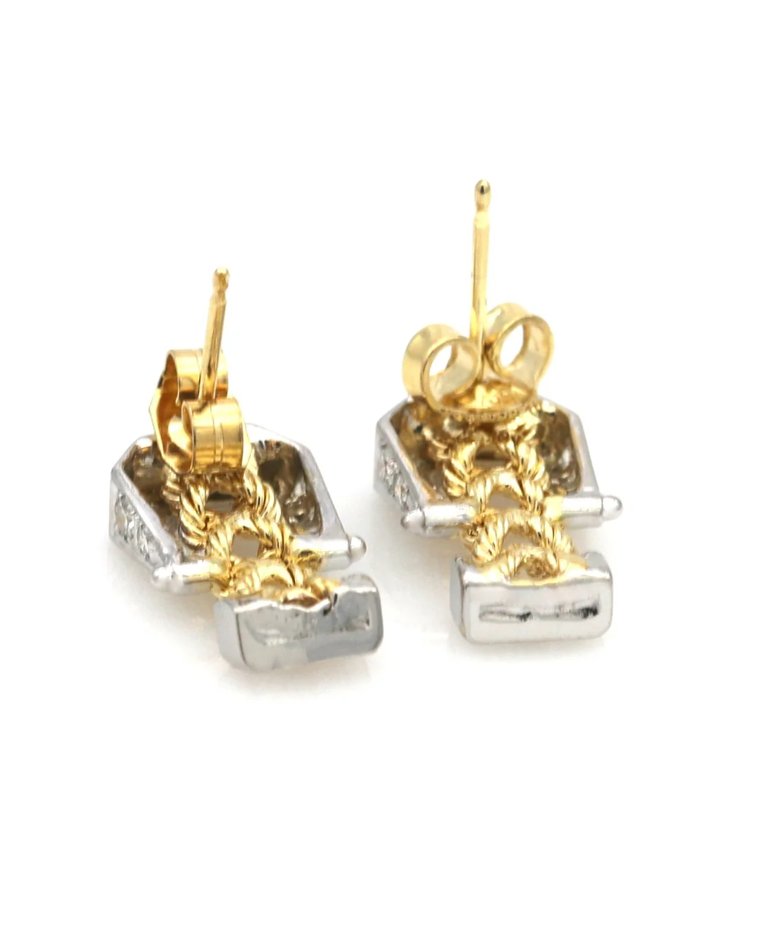 Diamond Buckle Rope Chain Drop Earrings - Image 2