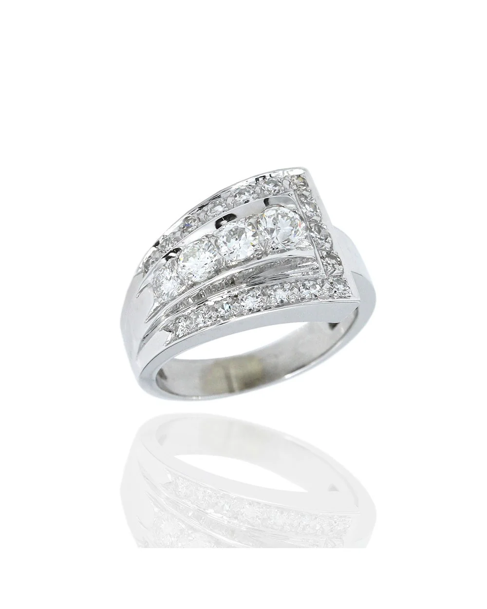 Diamond Buckle Style Ring in Gold