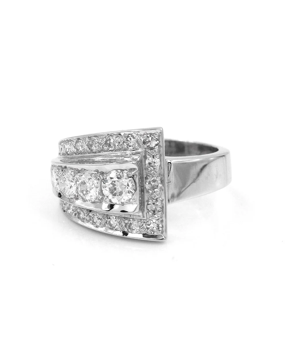 Diamond Buckle Style Ring in Gold - Image 2
